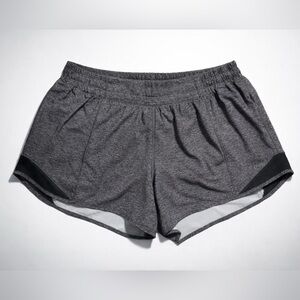 LULULEMON Track That High-Rise Lined Short 3" Heathered Graphite Grey 12